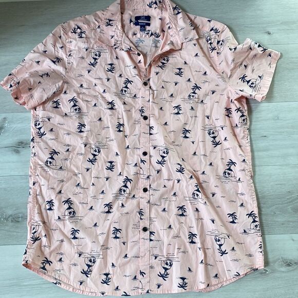 George Young Men's SS Printed Shirt Pink Skull Palm Tree Print XL‎ (46-48) Nwt - Picture 4 of 6